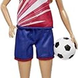 Barbie Soccer Doll, Blonde Ponytail, Colorful #9 Uniform, Soccer Ball, Cleats, Tall Socks, Great Sports-Inspired Gift for Ages 3 and Up-image-49