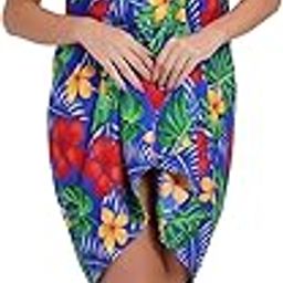Blue Floral Printed Summer Sarong Coverup Swimwear Wrap-14