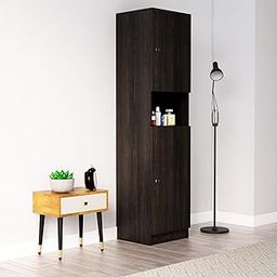 Bniture Wooden Almirah for Clothes, Door for Bedroom, 2 Door Wardrobe for Living Room & Hanging Space (40D x 45W x 180H CM) | 3 Year Warranty 1 (Flower Wenge)-image-42