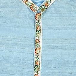 Pulse Weaves Men's Unstitched Ethnic Kurta Fabric Set, Poly Raw Silk with Santun Silk, 3 Metres, Powder Blue, Upto 5XL-image-83