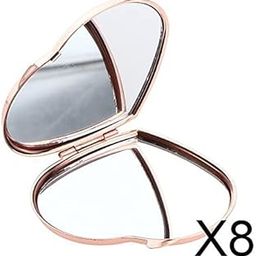 UJEAVETTE® 8xHeart Shaped Mini Portable Pocket Vanity Mirror Travel Makeup Double Side-image-67