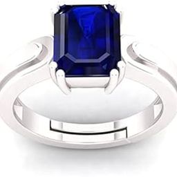 Unheated Untreatet 2.00 Carat AAA+ Quality Natural Blue Sapphire Neelam Silver Plated Adjustable Gemstone Ring for Women's and Men's (Lab - Certified)-image-66