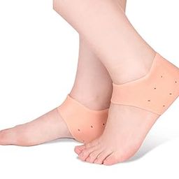 Silicone Gel Heel Pad Socks for Pain Relief (Free Size) pack of 1, Skin color-image-19