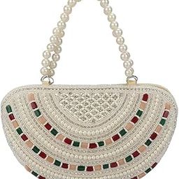 Women's Tote Pearl Clutch Cutest Vintage Style Pearl Tote Wrist Bag Evening Clutch Purse Women's Multicolour Stone Tote Clutch-picture-31