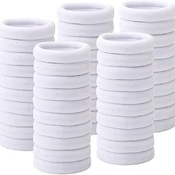 Rubber Band Smooth Elastic Cotton Stretch For Curly Thick Thin Hair Band Scrunchy Ties Soft Hair Accessories Ponytail Holder Trending Ties Women & Girls School Wear White Color (Pack of 30 PC)-image-28