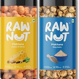 RAW NUT Makhana Combo Cheese & Herb and Hing Jeera Flavour- Roasted in Olive oil, Healthy Makhana Snack, 160g(Pack of 2, Each 80g)-image-87