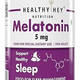 HealthyHey Nutrition Melatonin 120 vegetable capsules 5mg - Promotes Sleep and Relaxation-50