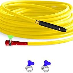 Cinagro 15 Meter 0.5 inch Heavy Duty PVC Garden Hose Pipe with Jet Spray Gun, Tap Adapter & 3 Clamps, Lightweight, Durable & Flexible, Water Pipe for Garden, Garden Pipe (49.2 feet, Yellow)-5