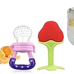 WATERFOWL Silicone Baby Fruit Nibbler And Feeder Pacifier Baby Fruit Nipple |Teether For 6 To 12 Months Baby Bpa Free Combo Pack Of 4 (Multi-1)-17