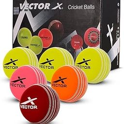 Vector X Swing PVC Cricket Practice Wind Ball Set for Indoor/Outdoor Play Street, Beach, All Age Groups, Teams, Schools, Clubs and Individual Players (Heavy Weight) Pack of 6 Multicolour Balls-image-38