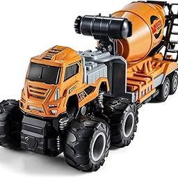 FunBlast Cement Mixer Truck Toy for Kids - 1:43 Scale Model Die-Cast 4 X 4 Drive Pull Back Friction Power Truck Toys, Pull Back Toy Vehicles Play Set for 3+ Years Boys, Girls-29