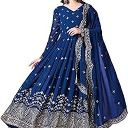 Faux Georgette Sequins Anarkali Dress for Women-picture-15
