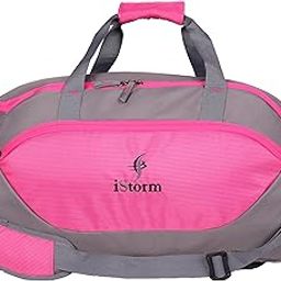 Delta Duffel Travel Bag (Grey & Pink)-image-8