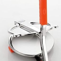 pryamoksh world Stainless Steel Roti Press Maker with Orange Handle, Tortilla Press, Chapati Maker-98