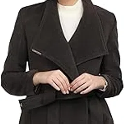 honnete Casual Winter Double Breasted Button with Belt Short Coat for Women's-picture-11