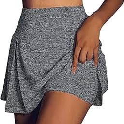 Women's Active Skort Athletic Stretchy Pleated Tennis Skirt for Running Golf Workout-image-39