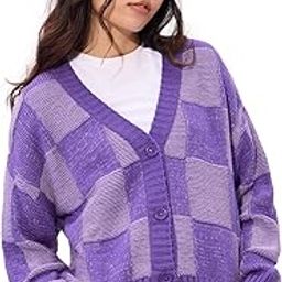 Lavender Stories Women and Girls Long Sleeves V Neck Button Front Acrylic Oversized Knitted Sweaters-picture-16