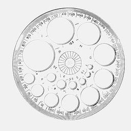 ISHARAA Protractor 360 Degrees Full Round with Circle Stencils (White, 12.5 cm)-18