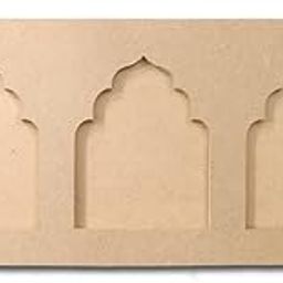 Plain Jharokha MDF Cutout Box DIY Art & Craft Kit Wall Hanging Decor, Diwali Festival Gift Wedding Decoration (16 x 7 inches)-image-54