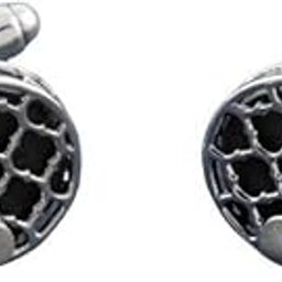 Jewellery 925 Sterling Silver Iconic Ears Silver Cufflinks in Black Onyx for Men (Gift for Him)-55
