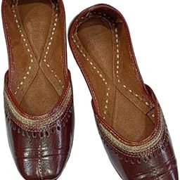 Fancy Punjabi Jutti Women's Pure Leather Juttis (Light Maroon-image-65