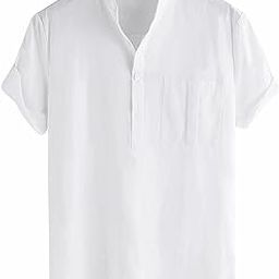Men's Half Sleeve Pocket Cotton Short Kurta Superfine Mandarin Chinese Collar Premium Short Kurta-image-82