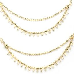 Indian Traditional Bewitching 18k Gold Plated Brass with Bahubali Inspired Multi Layer Ball Chain Long Earring Jewellery for Women & Girls-image-12