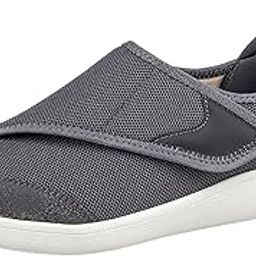 Men's Walking Shoes Low Top Cushioning Adjustable Strap Wide Round Toe Flats 39 Dark Gray-picture-14
