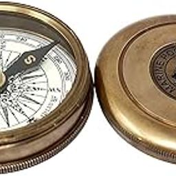 Navigating Time: Antique Exporter Vintage Replica Nautical Brass Pocket Transit Compass – Inspired by Robert Frost's ‘The Road Not Taken’-27