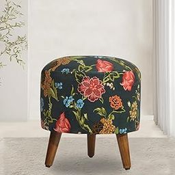 Globally Indian Round Puff (Floral Black Multicolor)-image-9
