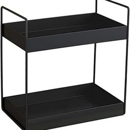 12FOR COLLECTION MULTIPUPOSE Bathroom Countertop Organizer, 2-Tier Vanity Tray Corner Shelf, Cosmetic Makeup Counter Standing Storage, Detachable Organizer Shelf Holder Kitchen Spice Rack, Black Metal-image-82
