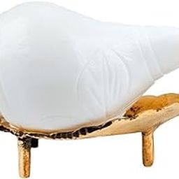 MAYAPURI Authentic Non-Blowing Jal Shankh (Pani Shankha) with Brass Stand for Pooja Abhishekam (9-10 cm)-image-23
