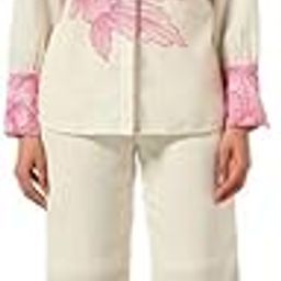 Women's 2-Piece Coord-Set | Shirt Collar Top with Slit Cuffed Sleeves & Mid-Rise Foot-Length Pants for Women-image-67