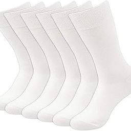 Men's Solid Colored Formal Mid Calf Length Business Socks Made with Cotton & Spandex - Combo Pack of 6-image-9