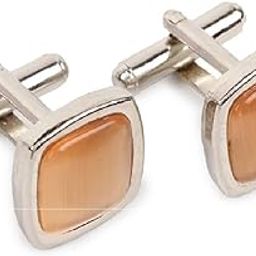 Stainless Steel Peach Orange Cufflinks for Men – Durable, Perfect for Shirts – Includes Elegant Velvet Pouch-52