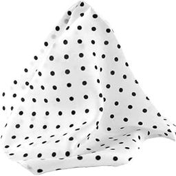 White Pocket Square With Black Polka Print Premium Mens Solid Micro Fiber Silk Satin Pocket Square Wedding Handkerchiefs-image-99