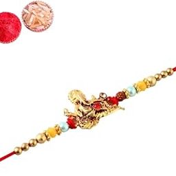 Designer Rakhi Set 1 for Brother Bhaiya Bhabhi Bhai Designer| Raksha Bandhan Religious Single Pearl with Gift, Latest collection Rakhee Thread Sutra Greeting Card, Tilak-R220-image-47