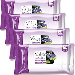 Visley Daily Cleansing Facial Wipes 25N Each -Pack of 4 |Wet Wipes for Face with Water Lily|Makeup Remover Wipes|Hydrating,Refreshing, Soothing-image-56