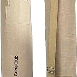 The Cube Club Premium Yoga Mat Carry Bag Porable Multi Functional Storage Pockets with Full Easy Access Zip & Adjustable Shoulder Strap (Beige & Brown)-12