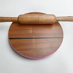 MRITYUNJAYA SALES Wood Roti Roller Board & Pin Combo/Indian Chapati Maker Set/Chakla & Belan (8.5" x 1.5" inch)-image-94