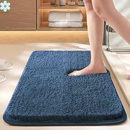 HOWNICE Door mat for Bedroom,Bathroom,Kitchen,Living Room,Home Entrance,Room Mats,Foot Mats,Floor mat,Main Door,Rug,Non Slip Mats,Door Mate,Fluffy,Doormat,Door Matt (Microfiber Bath Mat Blue)-image-3