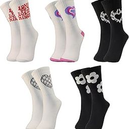 Women's Calf Length Designer Knitted Multicolor, Multi-Purpose Socks | Socks for Women (Pack of 5)-image-65