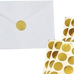 AccuPrints Envelopes White Pack of 25-100 GSM| Size - 5 x 7 inches | 25 Gold Stickers Free with Envelopes-0