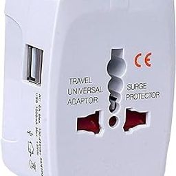 Universal Travel Adapter International All in One Worldwide, Adapter with Built in Dual USB Charger Ports USB Ports with Multi Type Power Outlet USB 2.1A,100-250 Voltage Travel Charger (2 USB Port)-picture-23