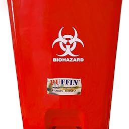 PUFFIN Pedal Dustbin 30 Liter Plastic Red Color-picture-23