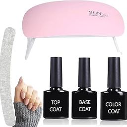 Nude Gel Nail Polish Kit with UV LED Light and Base Gel Top Coat Starter Kit, Soak Off Popular Nude Gel Polish Set with Nail Lamp Nail File for DIY Home Manicure Gift for women-16