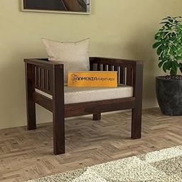 KINGS HOME FURNITURE Sheesham Wooden 1 Seater Sofa for Living Room | Rosewood 1 Seater Cushion Sofa Low Height | Solid Wood Sofa Set for Lounge (1 Seater,Walnut)-image-71