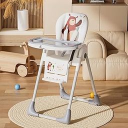 R for Rabbit Marshmallow Lite Baby Feeding High Chair for Babies, 6 Levels Smart Baby Feeding High Chair (Grey)-1