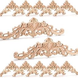 Coloch 12 Pieces Wood Appliques Onlays, Decorative Wooden Applique Carved Natural Long Trim Appliques and Onlays for Bed, Door, Cabinet, Dresser, Wardrobe, Furniture Decoration, 2 Sizes-picture-24