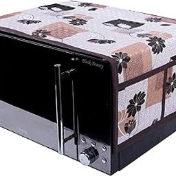 Heart Home Flower Design PVC Microwave Oven Top Cover 25 Liter with Utility 4 Pockets (Brown) - CTHH7539-picture-15